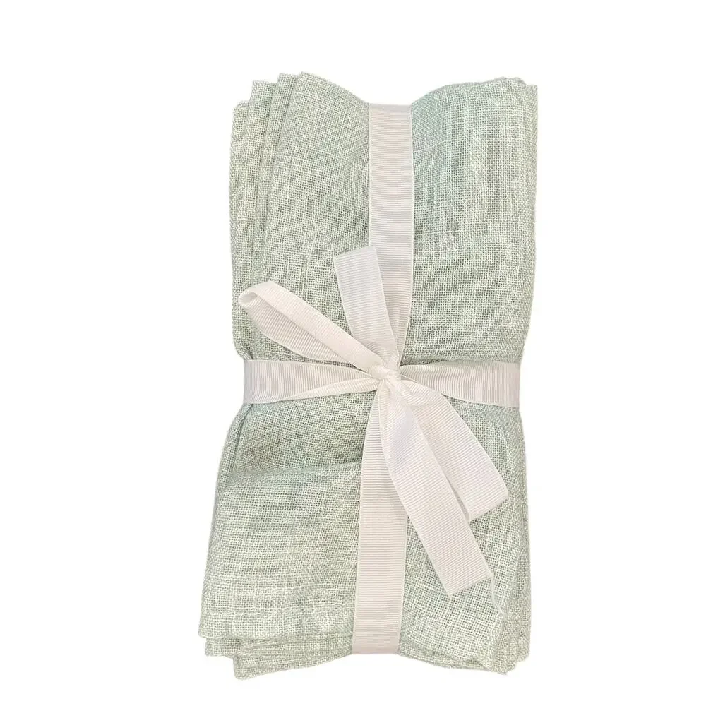 LAURA ASHLEY Spring Chic Mint Green Textured 18X18 Cloth Napkins Set of 6 NEW